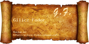 Gilicz Fodor névjegykártya